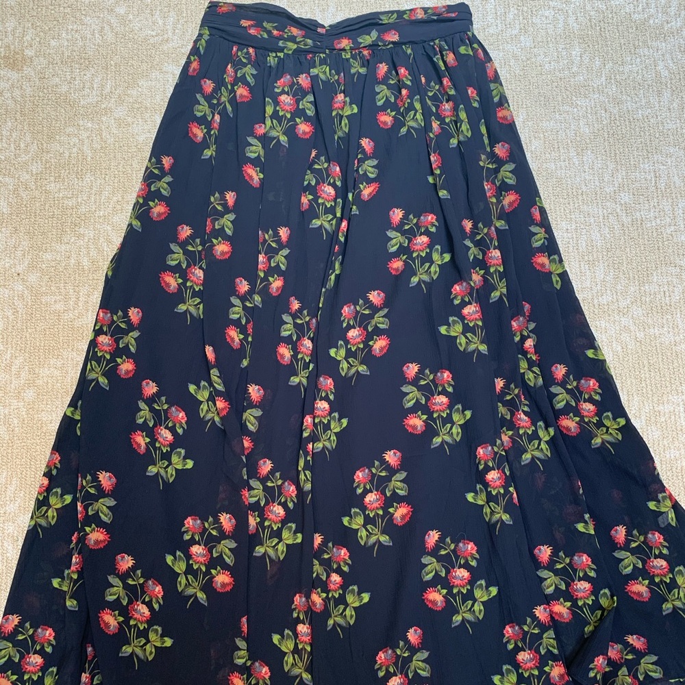 J. Crew Point Sur floral chiffon maxi skirt
